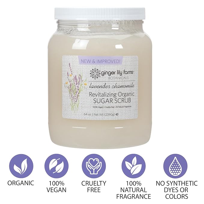 Ginger Lily Farms Botanicals Revitalizing Organic Sugar Scrub, All-Natural Skin - Image 3