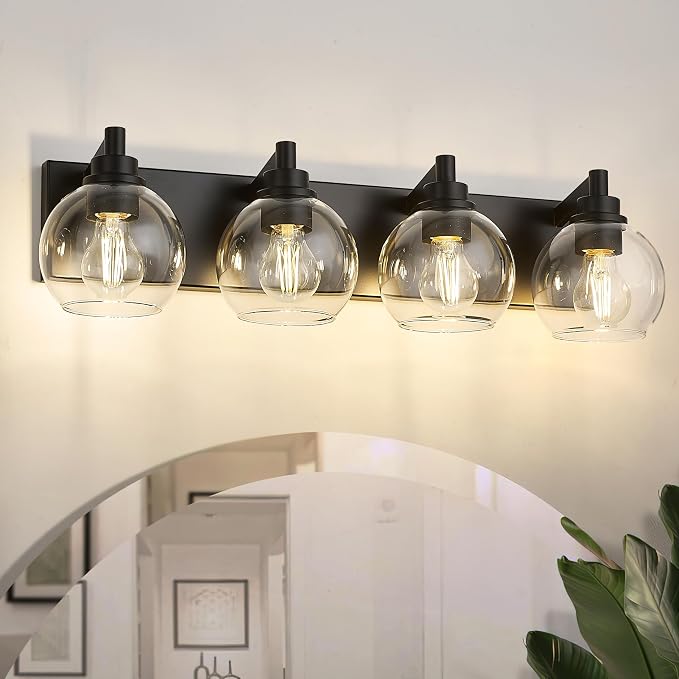 Bathroom Light Fixtures, 4 Light Matte Black Vanity Light, 26 Inch Modern Wall - Image 7