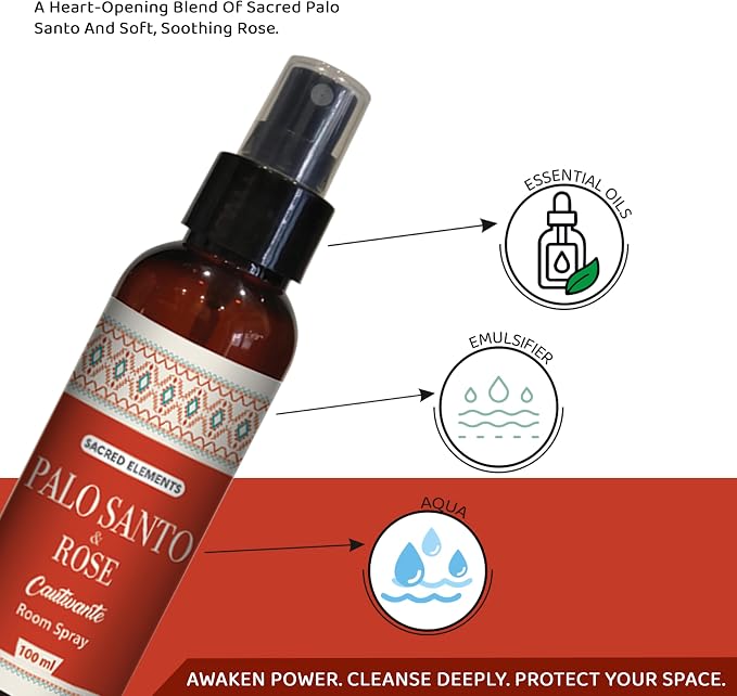 Sacred Element's Palo Santo & Rose Room Spray | Natural Purifying Mist - Image 3