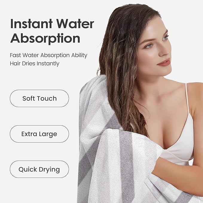 JML Bath Towels, Large Microfiber Towel Set, Ultra Soft, Super Absorbent - Image 5