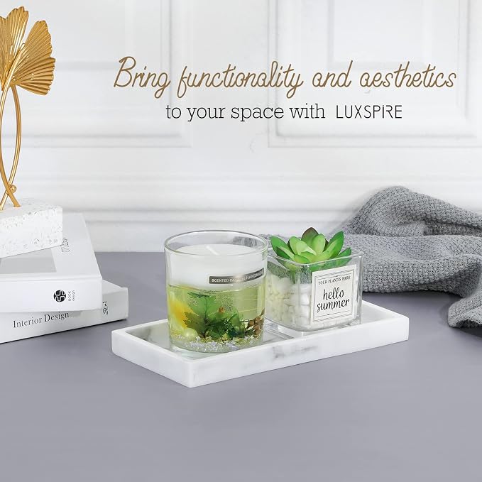 Luxspire Bathroom Vanity Tray, 8 x 4 inch Resin Kitchen Sink Tray - Image 7