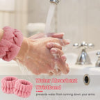 WHAVEL 6PCS Spa Headband and Wristbands Set, Face Wash Headband Wrist Bands - Image 4