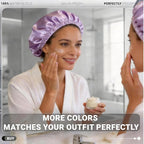 Smilco 4 Pack Shower Caps for Women, Reusable Waterproof Double Layer Bath Cap - Image 3