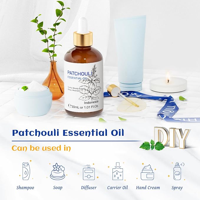 HIQILI Patchouli Essential Oil Organic, 100% Pure, - Image 5