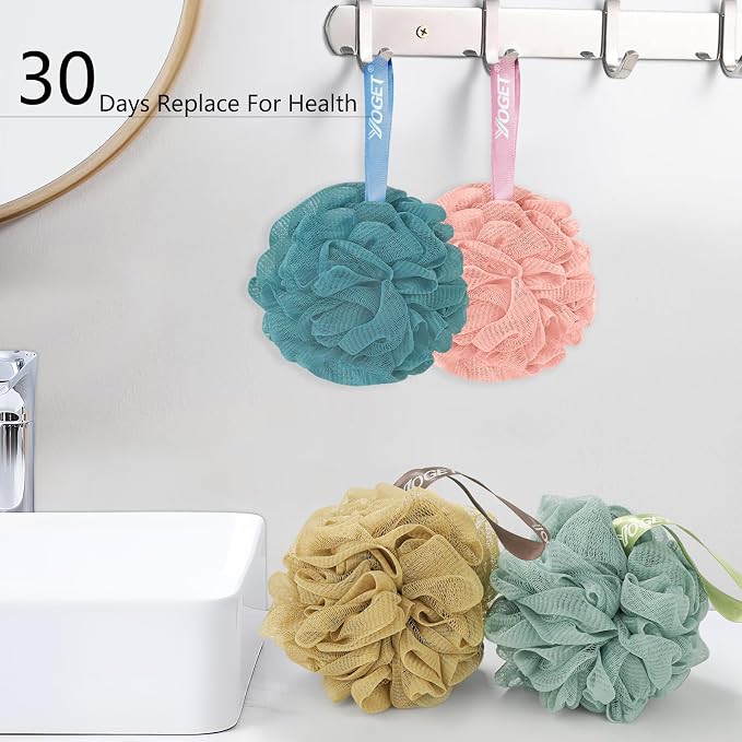 Yoget 4 Pack Shower Loofah Sponge, 60G Bath Sponge, Soothe Skin - Image 5