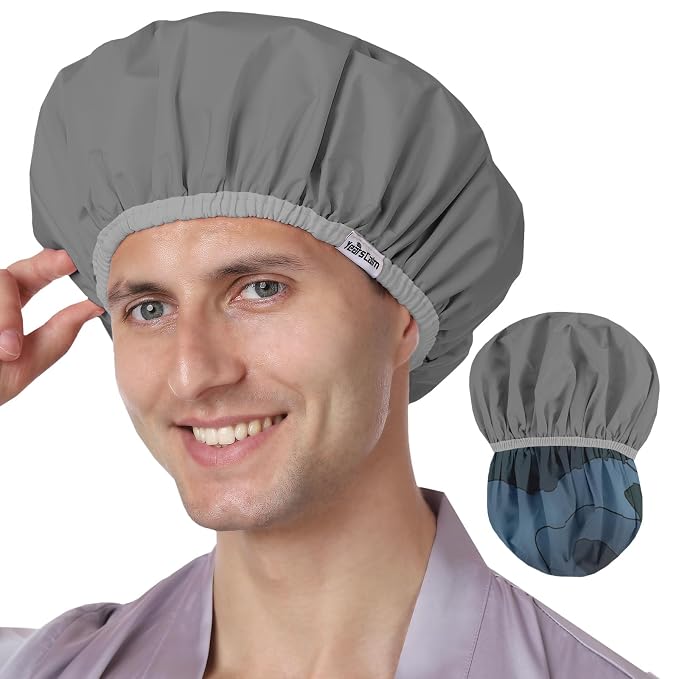 Years calm Men Shower Cap Reusable Waterproof, Dual-Layer Design, Double-Sided by Yearscalm