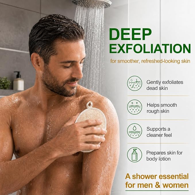 Natural Loofah Exfoliating Body Scrubber Pads, 24 Pack Dual Sided Shower Bath - Image 3