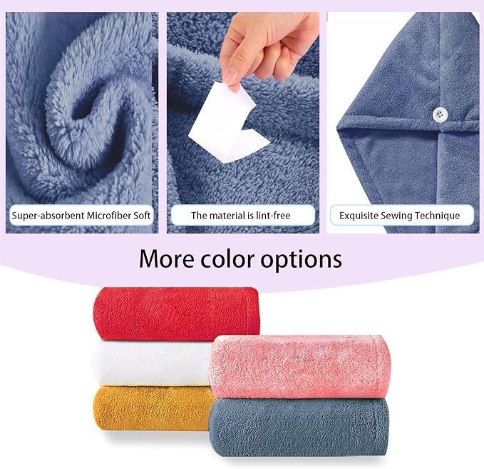 Microfiber Hair Drying Towel Wrap - Image 9