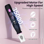 Electric Nail Drill, Cordless 2000 mAh Rechargeable Portable Nail File 12 in 1 - Image 4