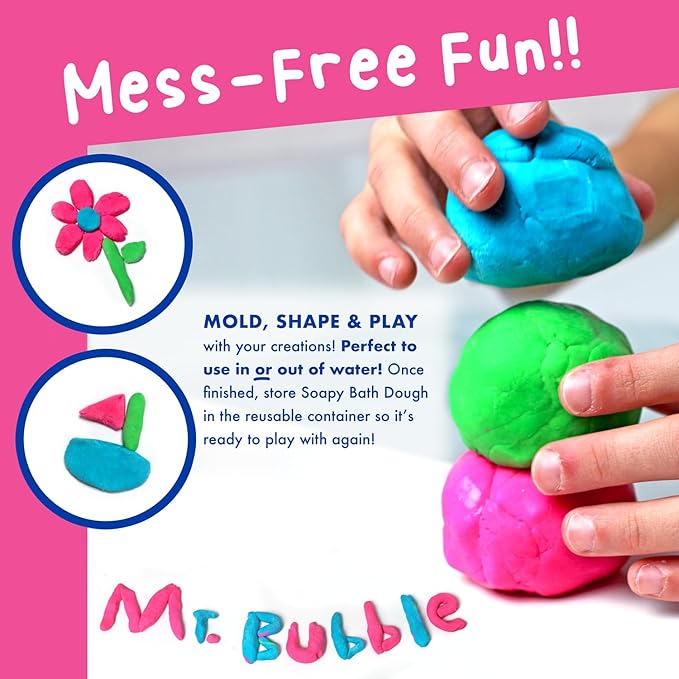 Mr. Bubble Soapy Bath Dough, Three Assorted Colors and Scents - Image 4