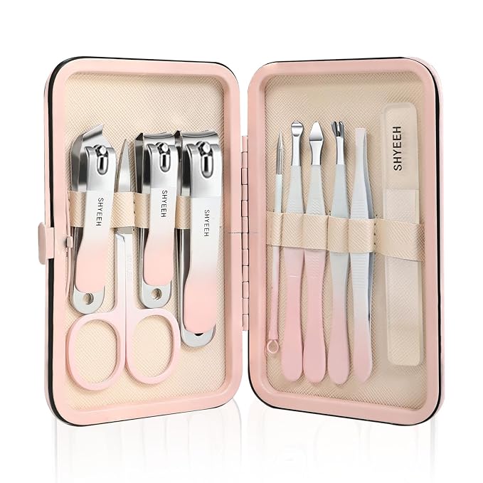 Manicure Set, Portable Mini Manicure and Pedicure Kit, Travel Grooming Nail Kit by SHYEEH