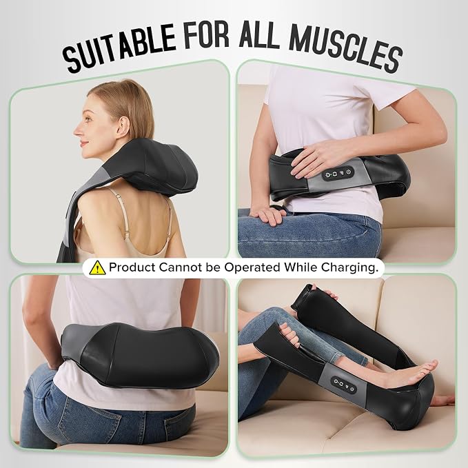 Cordless Shiatsu Neck and Shoulder Massager, Back Massager - Image 5