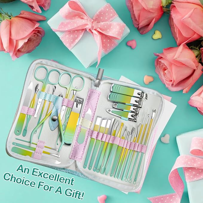 Manicure Set 30 in 1 Nail Clippers Set, Nail Manicure Kit - Image 7