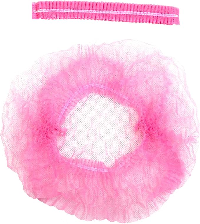 ProtectX 500-Pack Pink Disposable Hair Nets, Elastic Head Cover, Bouffant Caps - Image 5