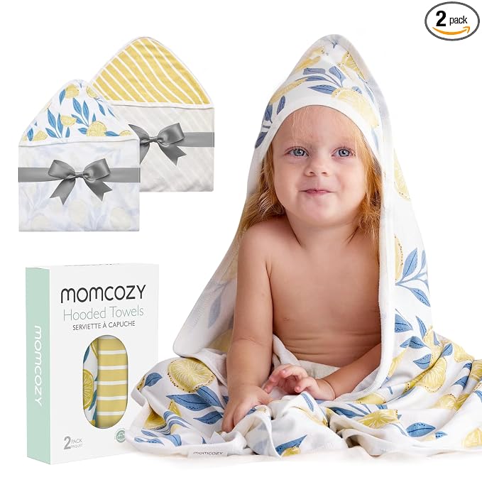 Momcozy Hooded Baby Towel, 2 Pack Baby Bath Towel Set by Momcozy
