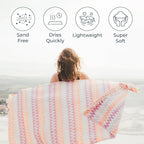 Turkish Beach Towel – 100% Cotton Quick Dry, Lightweight Oversized Beach Towel - Image 2