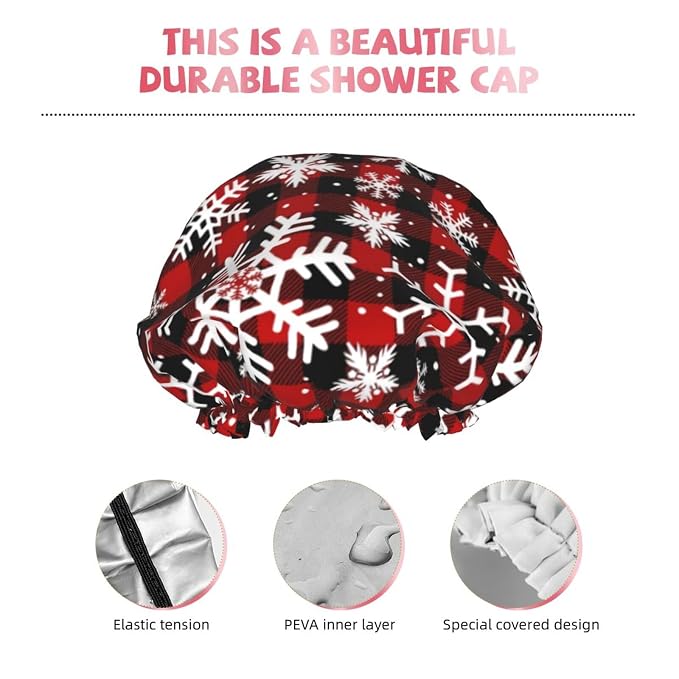 Christmas Snowflakes Shower Cap - Image 4