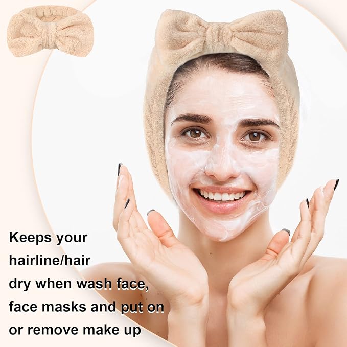 Tigeen 52 Pieces Spa Headband for Washing Face Bulk Soft Coral Fleece Skincare - Image 7