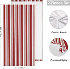 Abstract Red and White Striped Hand Towels - Image 2