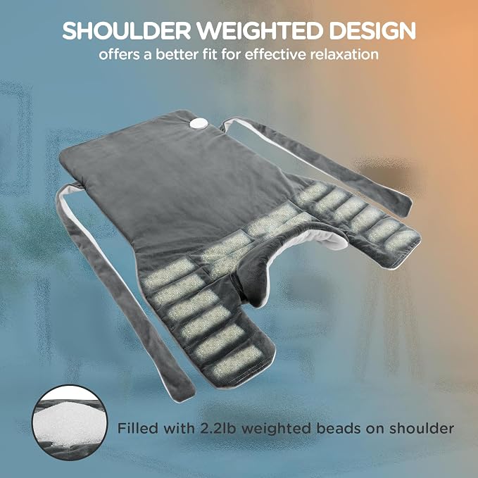 Comfytemp Heating Pad for Back Neck Shoulders, Weighted Heating Pad, Valentines - Image 4