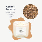 Calyan Wax Co. Cedar & Tobacco 3 Wick Scented Candle - Image 2