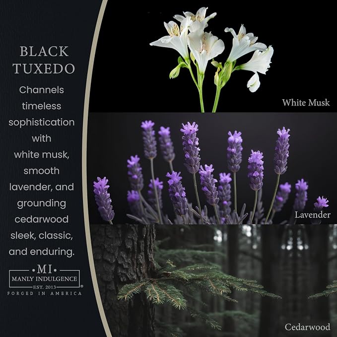Manly Indulgence Black Tuxedo Jar Candle 16.5 oz - Image 2