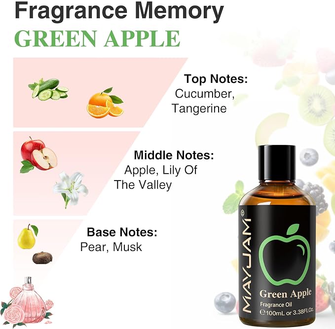 MAYJAM 3.38FL.OZ Green Apple Fragrance Oils - Image 4