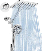 Dual Handheld Shower Head Combo, 2-in-1 Rain Shower Heads System Wide Rainfall by MakeFit