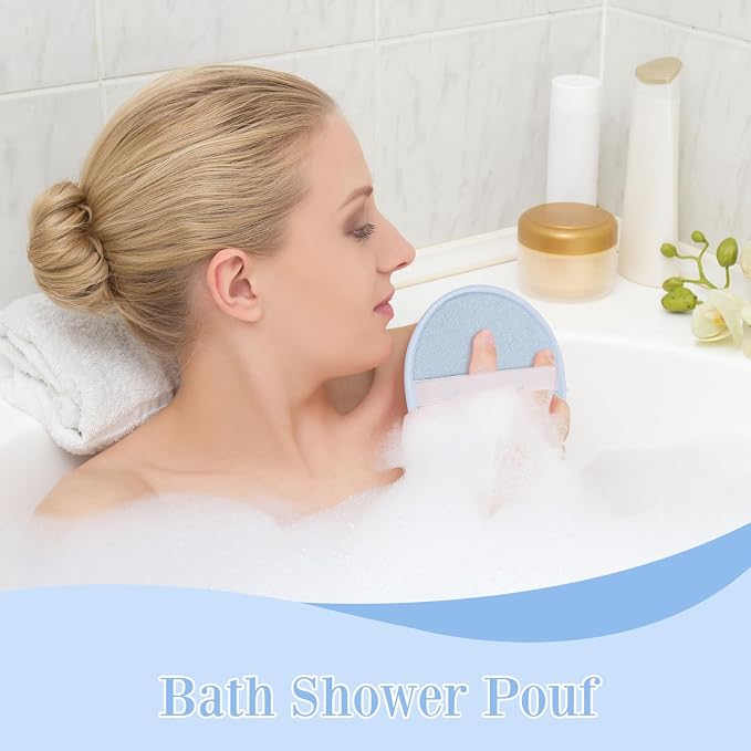 Boao 3 Pcs Bath Shower Pouf Sponge Mesh Pouf Shower Ball Exfoliating Body - Image 6