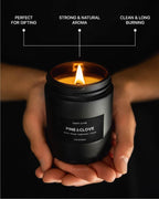 Craft & Kin Premium Pine & Clove Candle | Black Scented Candles - Image 3