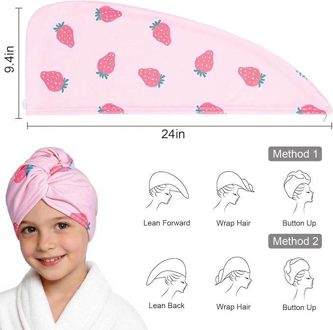 2 Pack Microfiber Hair Towel Wrap - Image 6