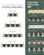 Bathroom Light Fixtures, 4-Light Black and Gold Bathroom Vanity Light, 26 Inch - Image 7