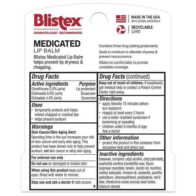 Blistex Medicated Lip Balm, SPF 15, .15 oz, Moisturizing Sunscreen Treatment - Image 6