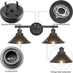 Licperron Black 2-Light Vanity Wall Sconce Lighting, Farmhouse Bathroom Wall - Image 3