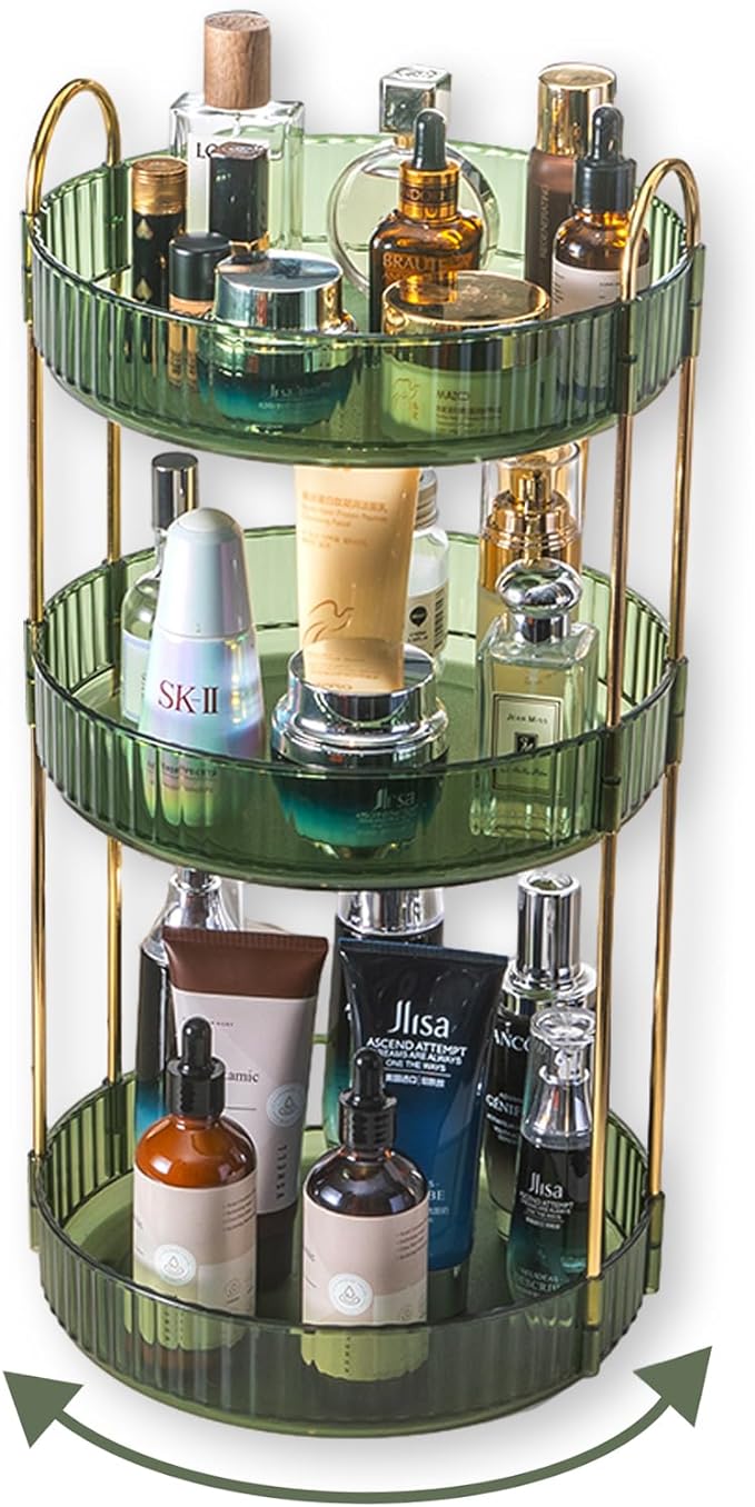 Asayuee 360 Rotating Perfume Organizer, 3 Tier Large Capacity Make Up by Asayuee