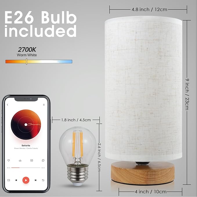 Small Bedside Night Table Lamp for Bedroom, Minimalist Nightstand Lamp - Image 6