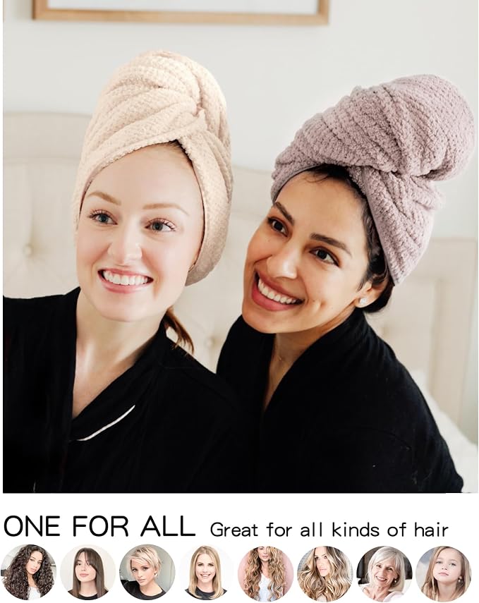 ROLSHOL 2 Packs Large Microfiber Hair Towels - Image 5