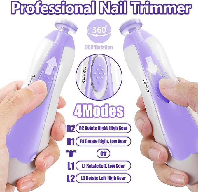 Qunlions life Baby Nail Trimmer Electric, 6 in 1 Rechargeable Baby Nail - Image 4