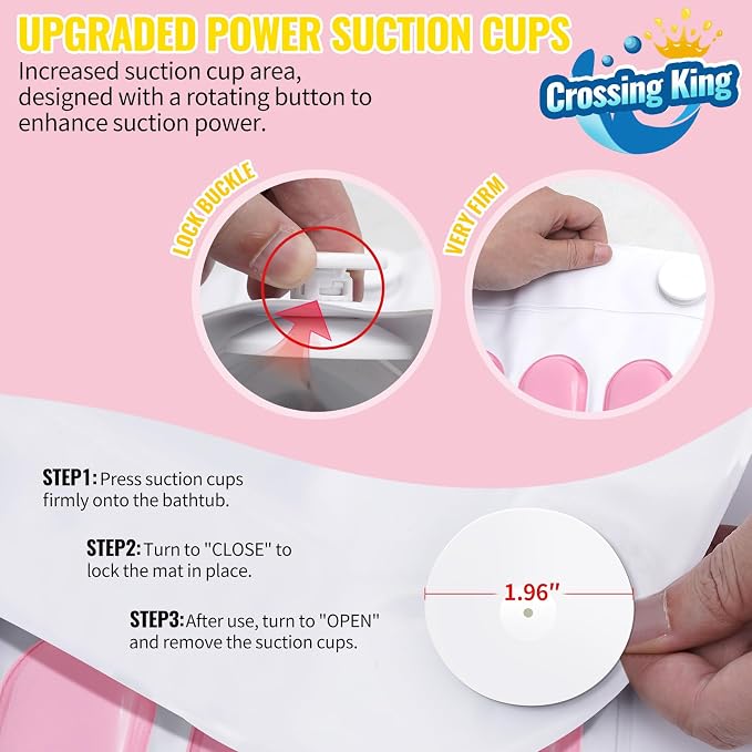Crossing King Bubble Bath Mat Tub Spa Massager, Portable Spa Bubble Bath - Image 3