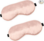 2 PCS Pink Satin Sleep Masks, Adjustable Silk Eye Mask by Unknown