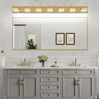 SineRise LED Modern Bathroom Vanity Light Fixtures, Brass Modern Acrylic - Image 9