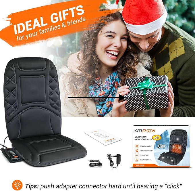 CARSHION Back Massager with Heat, Heated Seat Cover Cushion with 5 Vibrating - Image 6
