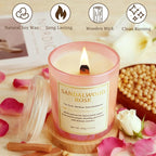 Scented Candles for Home, 2 Pack Wood Wick Sandalwood Rose Scented Candle - Image 3
