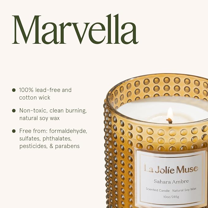LA JOLIE MUSE Sahara Amber Scented Candle | Bergamot, Clove & Amber | 10 oz Soy - Image 6