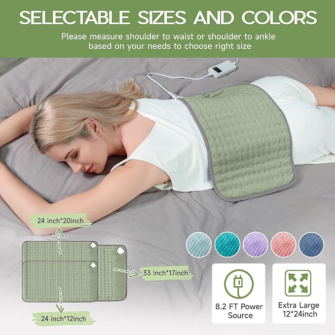 Heating Pad for Full Body Pain Relief 6 Heat Levels 4 Timers Soothes Back - Image 3