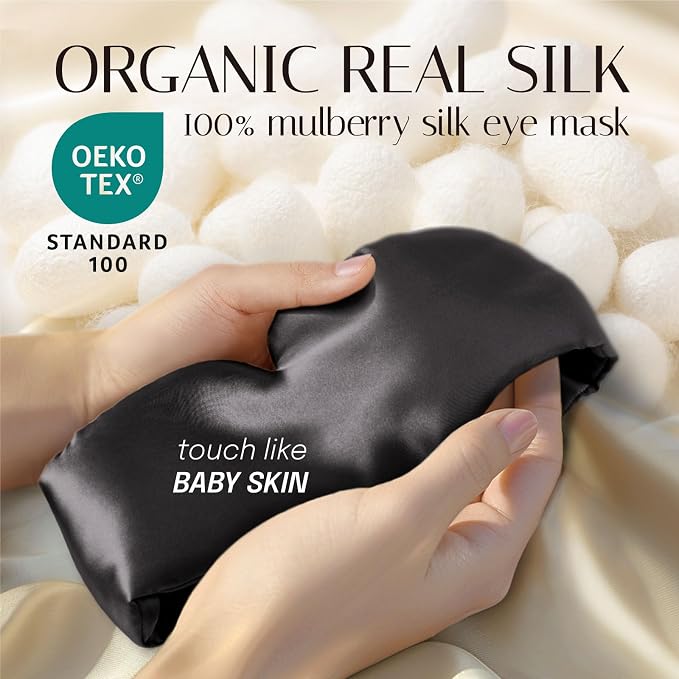 Silk Sleep Mask Soft Pressureless: 100% Mulberry Silk - Image 2