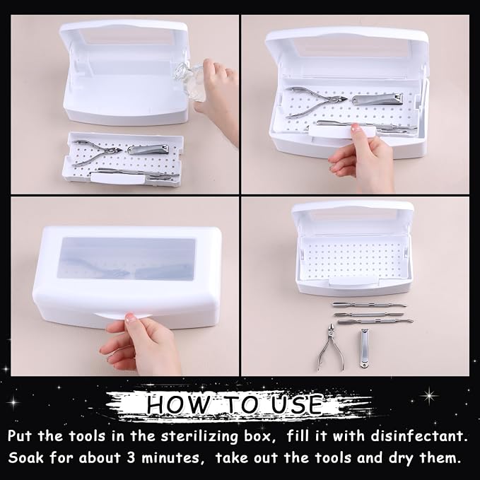Nail Tool Sterilizer Box Plastic Disinfectant Container - Image 4