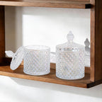 2 Pack Qtip Holder Thick Glass Apothecary Jars - Image 6