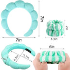 Zkptops Spa Headband for Washing Face Wristband Set Sponge Makeup Skincare - Image 6