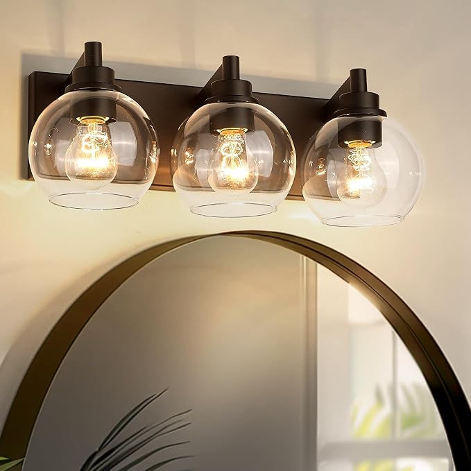 Bathroom Light Fixtures Over Mirror, 3-Light Oil Rubbed Bronze Vanity Light - Image 6